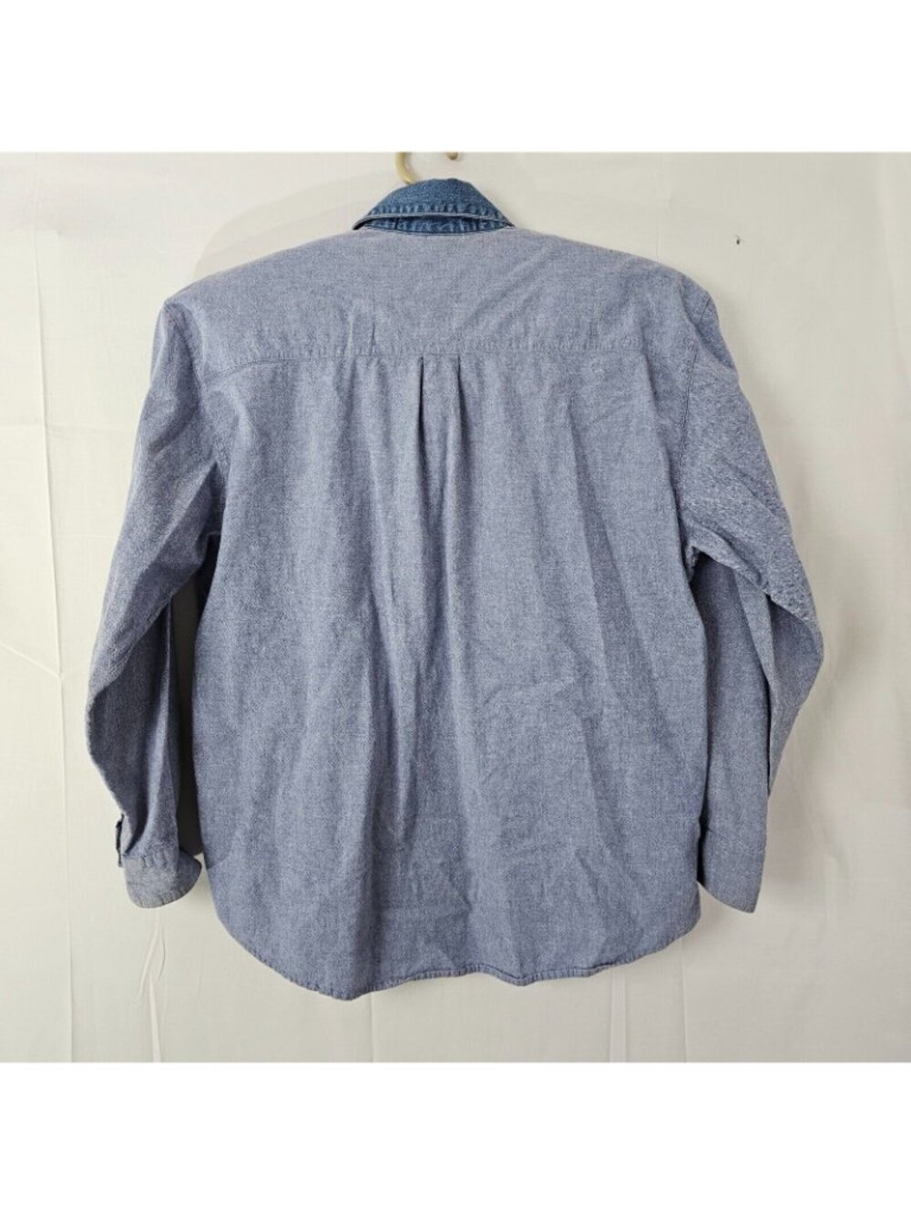 Jane Ashley Button Up Shirt Womens Medium Blue Denim Embroidered Cotton Y2K - Picture 5 of 10